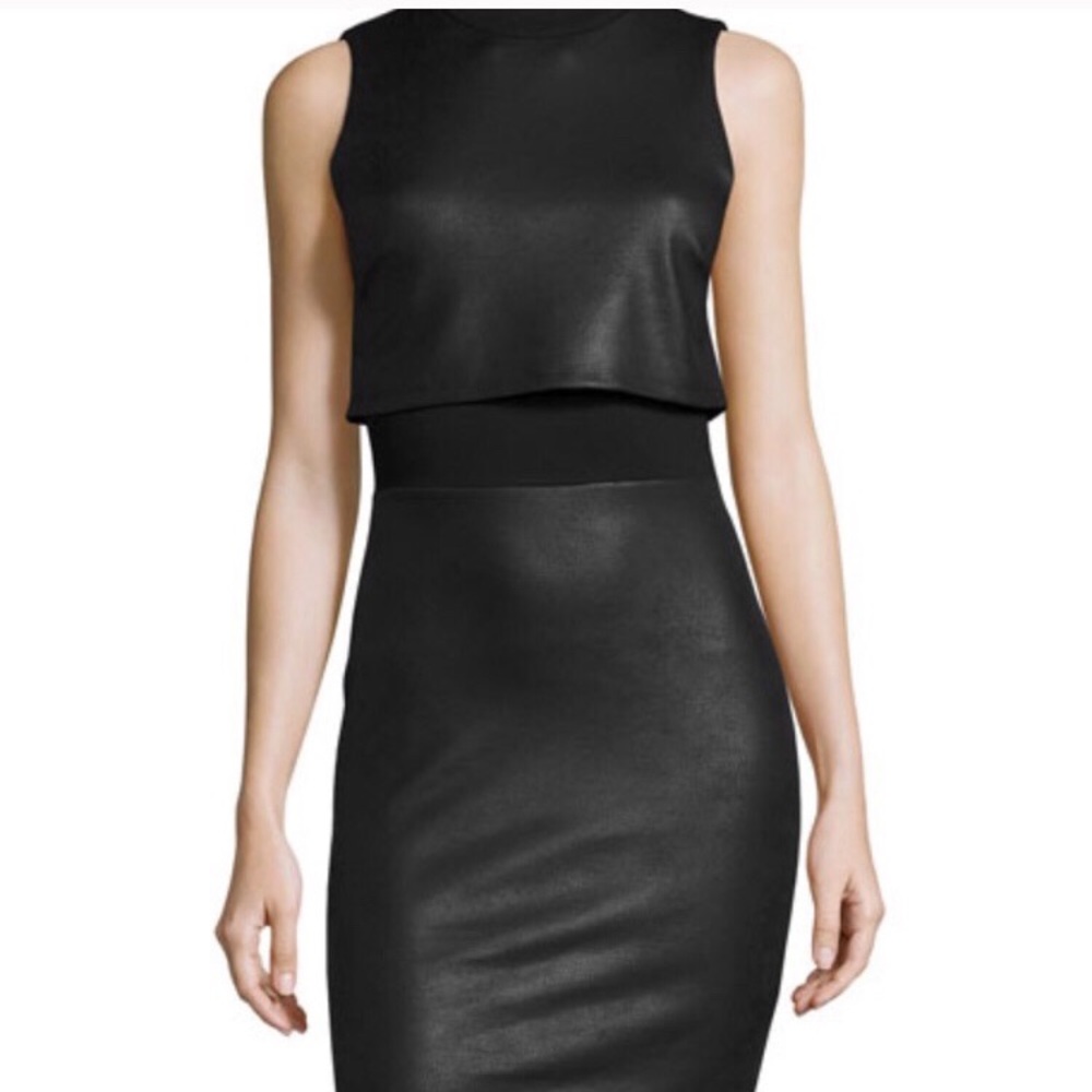 French Connection Black Faux Leather Dress